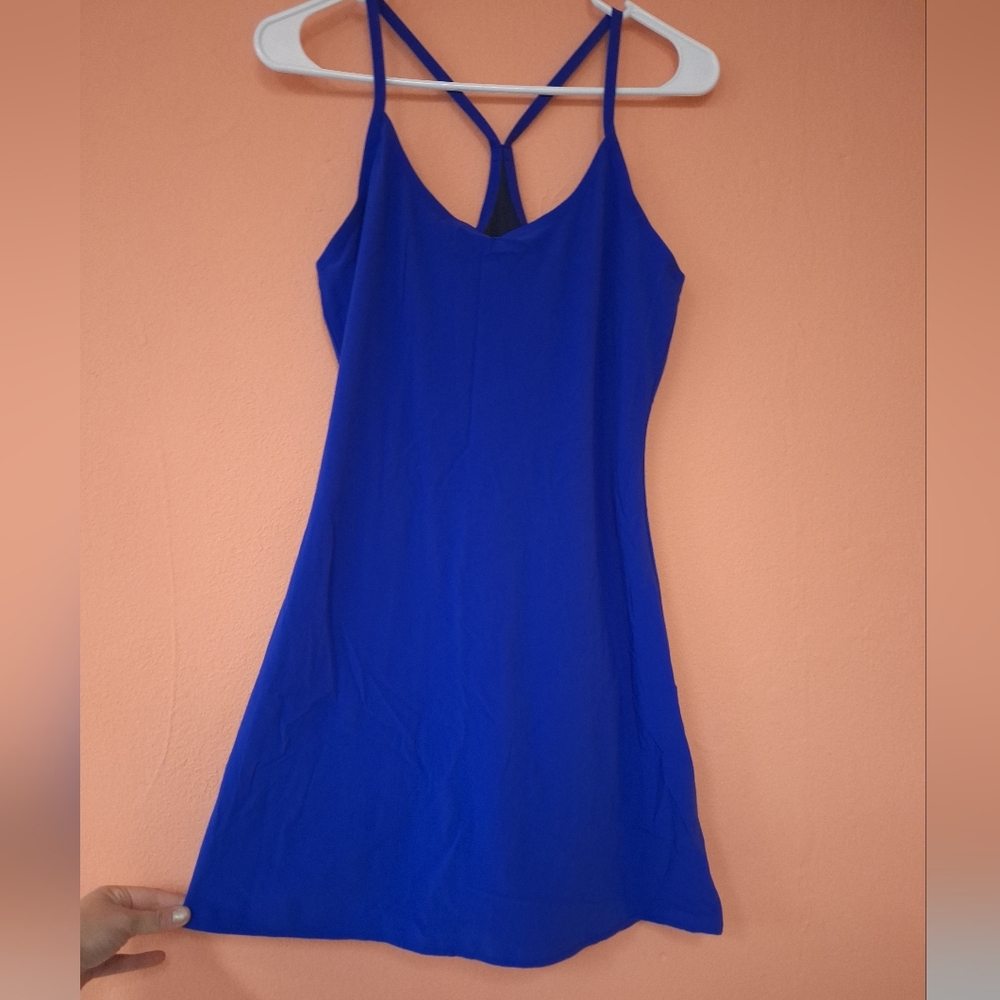 The Exercise Dress By Outdoor Voices Blue Strappy